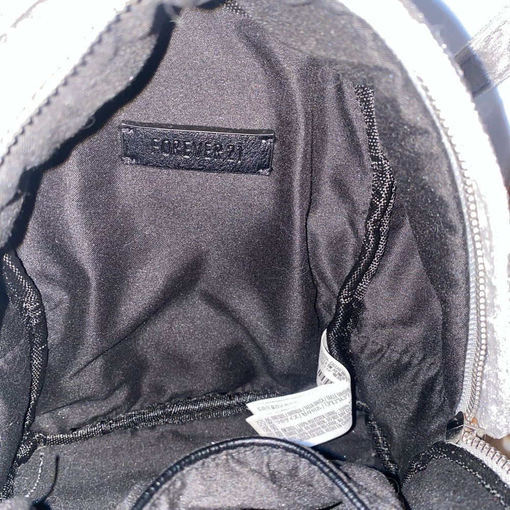 Mini Gray Velvet Backpack - Picture 4 of 7